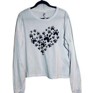 Heart Paw Print Long Sleeve Shirt Bella Canvas size XL